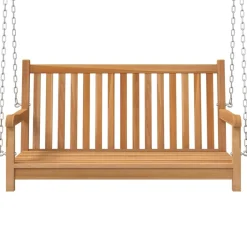 FinePRICE Keinupenkki tiikki 114x60x64 cm