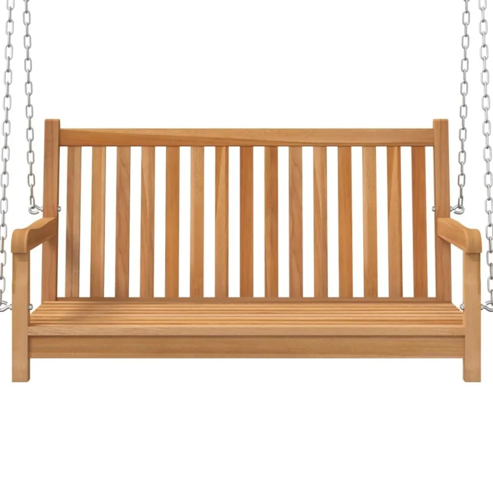FinePRICE Keinupenkki tiikki 114x60x64 cm