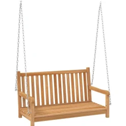 FinePRICE Keinupenkki tiikki 114x60x64 cm