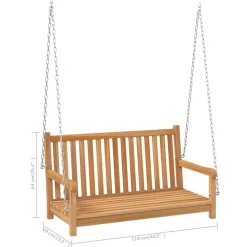 FinePRICE Keinupenkki tiikki 114x60x64 cm