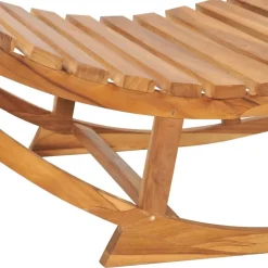 FinePRICE Keinuva aurinkotuoli 60x180x73 cm tiikki