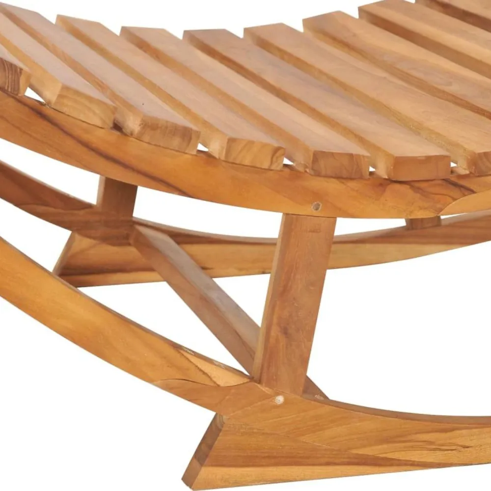 FinePRICE Keinuva aurinkotuoli 60x180x73 cm tiikki