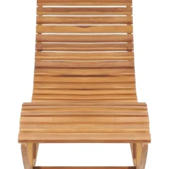 FinePRICE Keinuva aurinkotuoli 60x180x73 cm tiikki