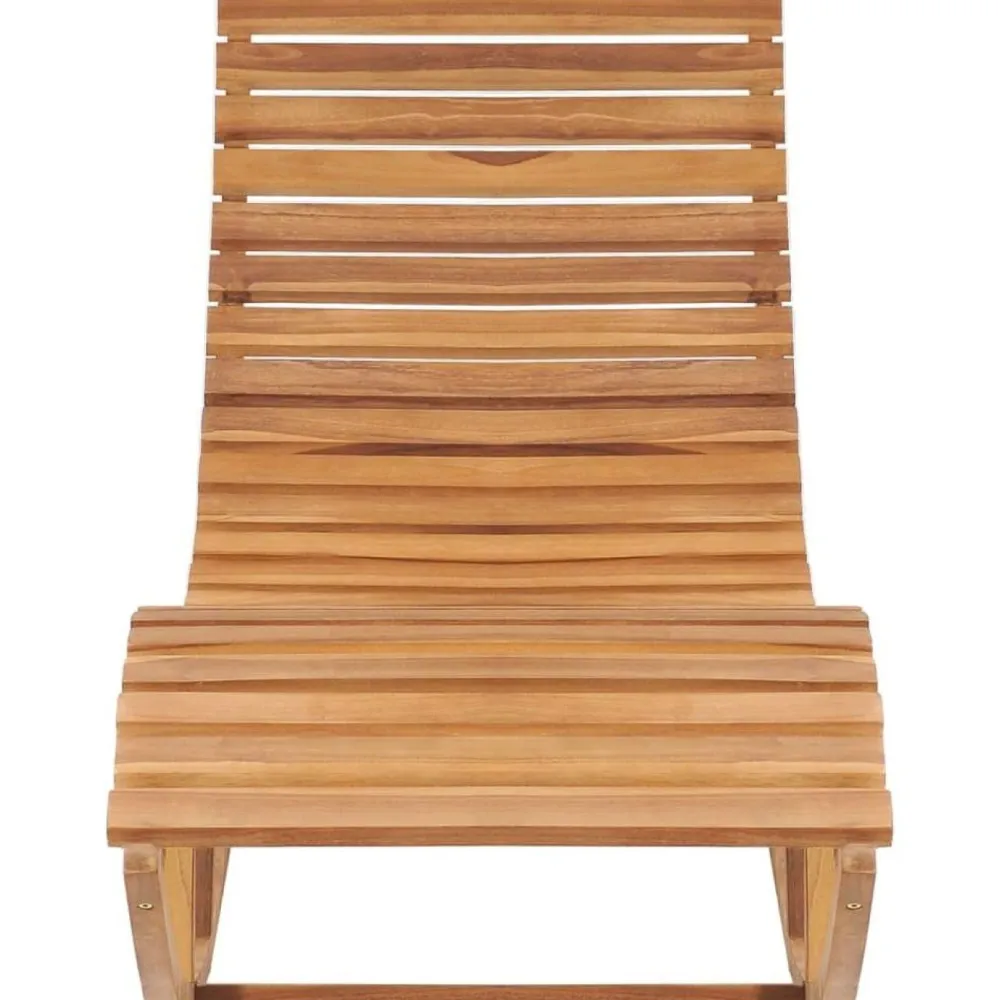 FinePRICE Keinuva aurinkotuoli 60x180x73 cm tiikki
