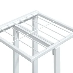 FinePRICE 5-kerroksinen Kukkateline pyörillä 44x23x100 cm valkoinen rauta