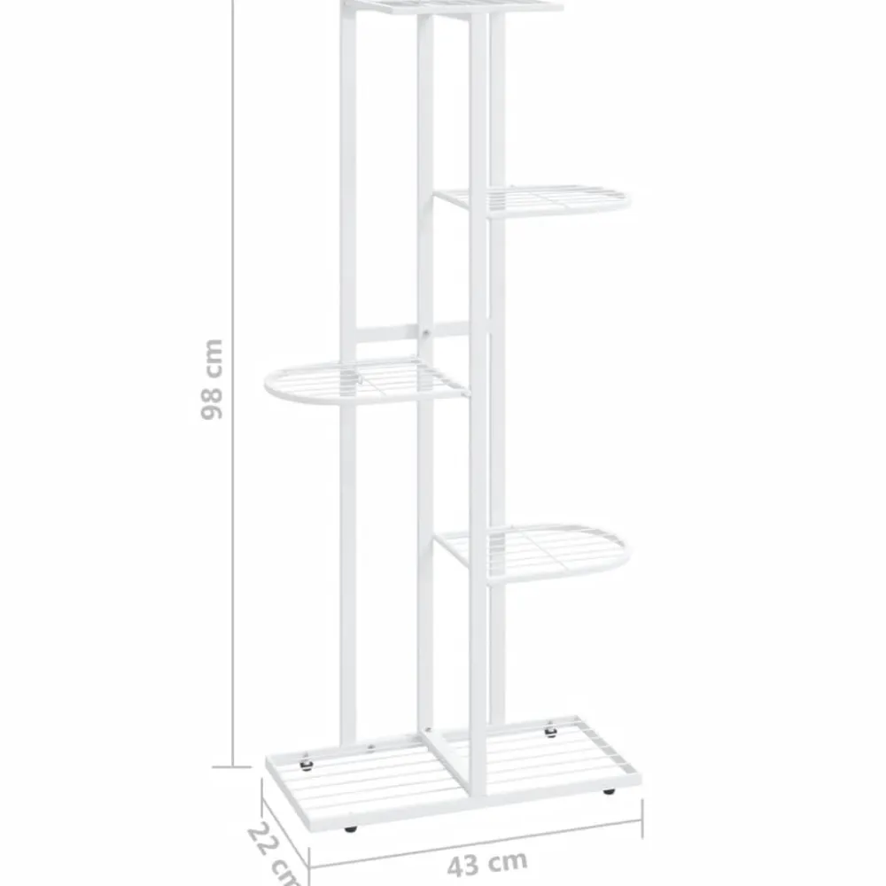 New FinePRICE 4-kerroksinen kukkateline 43x22x76 cm valkoinen metalli