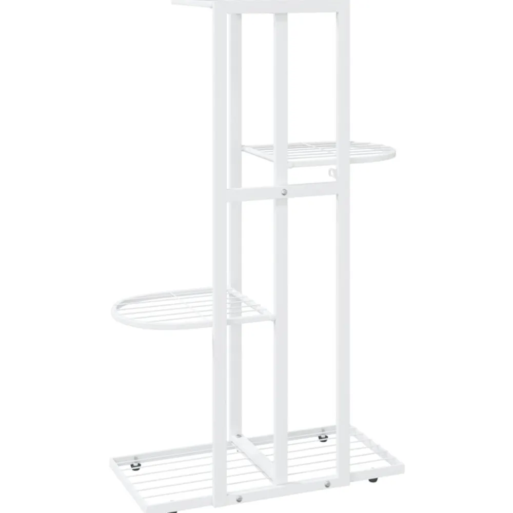 New FinePRICE 4-kerroksinen kukkateline 43x22x76 cm valkoinen metalli