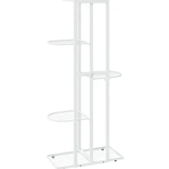 New FinePRICE 4-kerroksinen kukkateline 43x22x76 cm valkoinen metalli