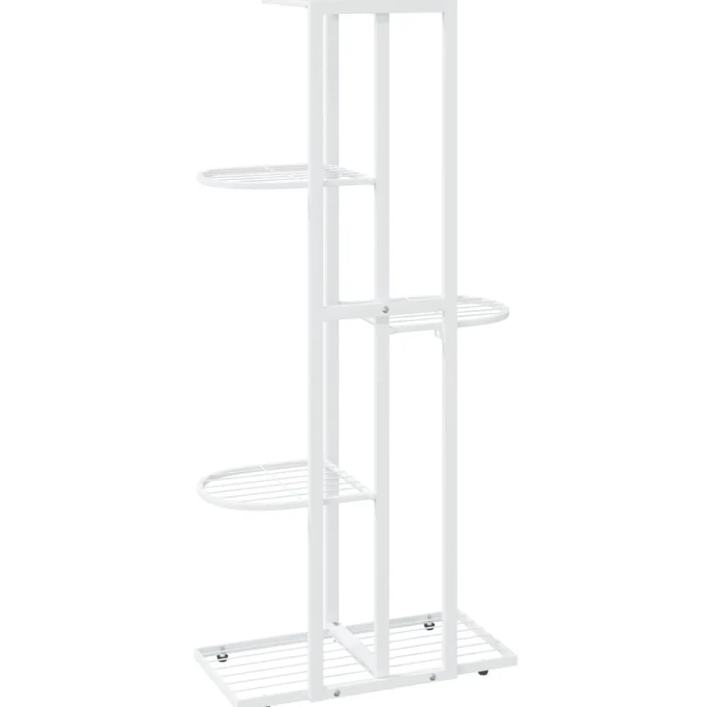 New FinePRICE 4-kerroksinen kukkateline 43x22x76 cm valkoinen metalli