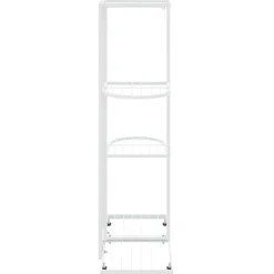 New FinePRICE 4-kerroksinen kukkateline 43x22x76 cm valkoinen metalli