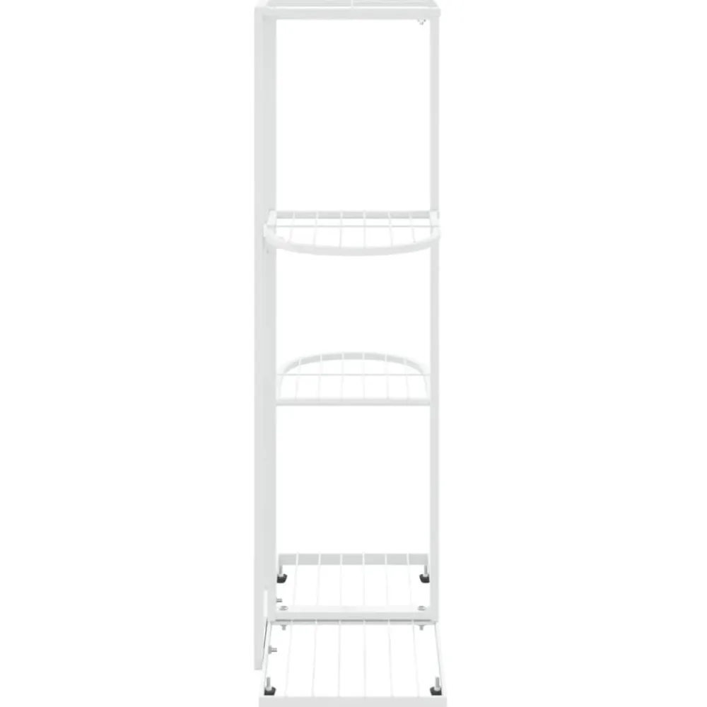 New FinePRICE 4-kerroksinen kukkateline 43x22x76 cm valkoinen metalli