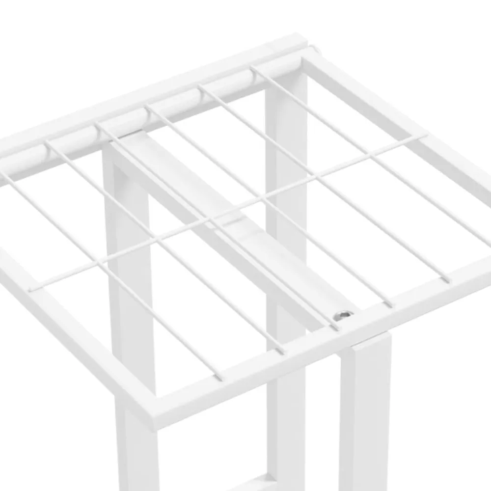 New FinePRICE 4-kerroksinen kukkateline 43x22x76 cm valkoinen metalli