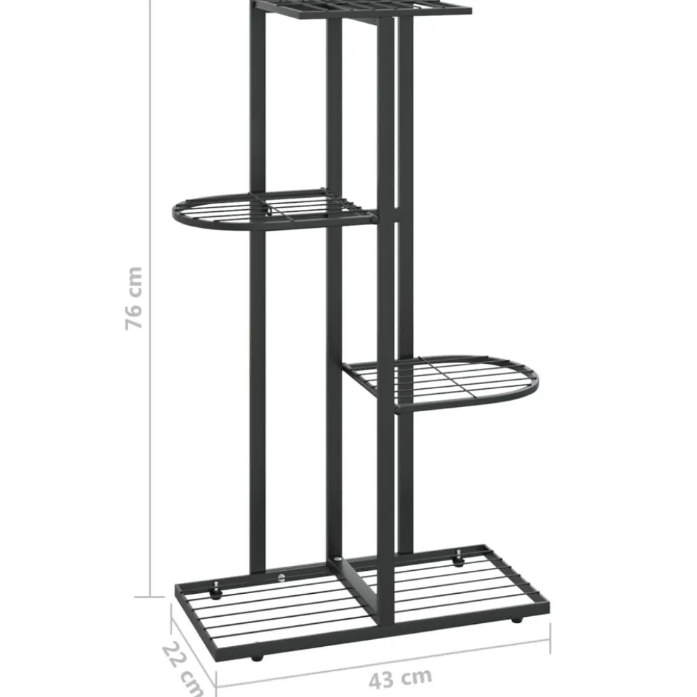 New FinePRICE 4-kerroksinen kukkateline 43x22x76 cm valkoinen metalli