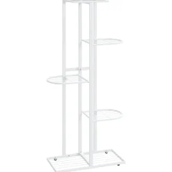 New FinePRICE 4-kerroksinen kukkateline 43x22x76 cm valkoinen metalli