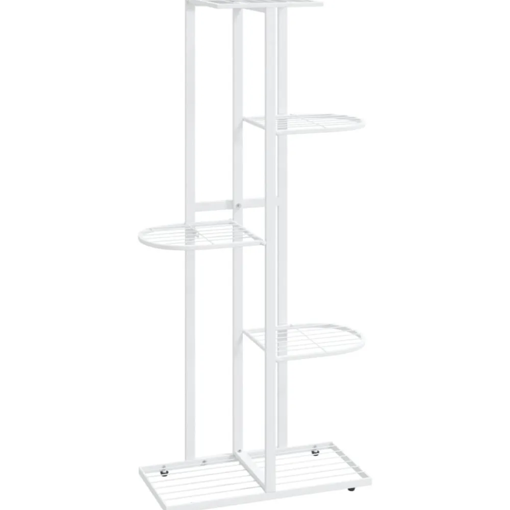 New FinePRICE 4-kerroksinen kukkateline 43x22x76 cm valkoinen metalli