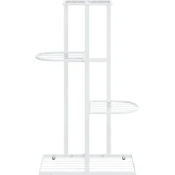 New FinePRICE 4-kerroksinen kukkateline 43x22x76 cm valkoinen metalli