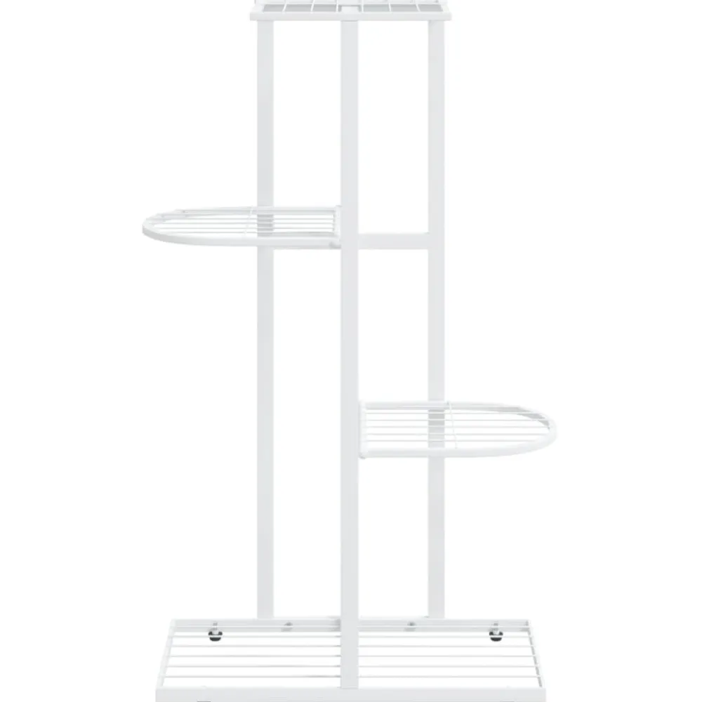 New FinePRICE 4-kerroksinen kukkateline 43x22x76 cm valkoinen metalli