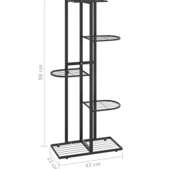 New FinePRICE 4-kerroksinen kukkateline 43x22x76 cm valkoinen metalli