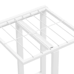 New FinePRICE 4-kerroksinen kukkateline 43x22x76 cm valkoinen metalli