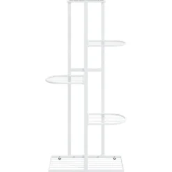 New FinePRICE 4-kerroksinen kukkateline 43x22x76 cm valkoinen metalli