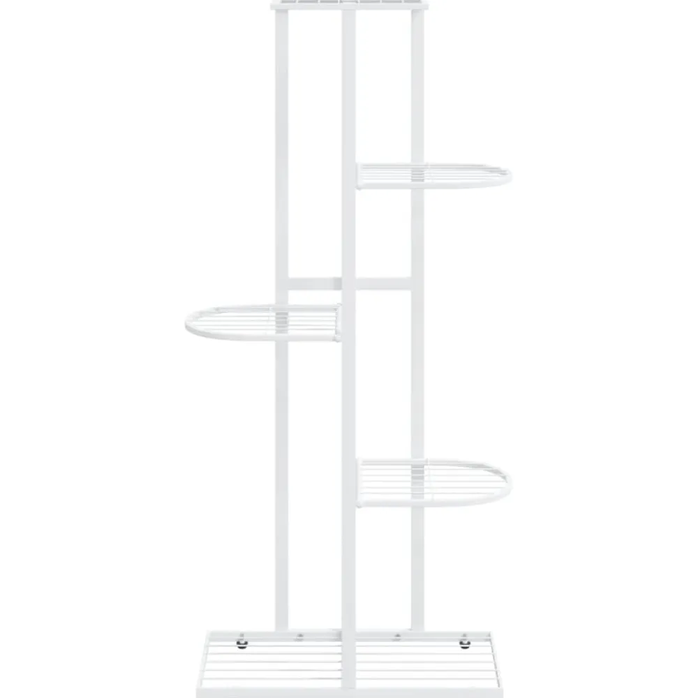New FinePRICE 4-kerroksinen kukkateline 43x22x76 cm valkoinen metalli