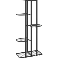 New FinePRICE 4-kerroksinen kukkateline 43x22x76 cm valkoinen metalli