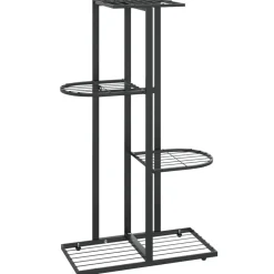 New FinePRICE 4-kerroksinen kukkateline 43x22x76 cm valkoinen metalli