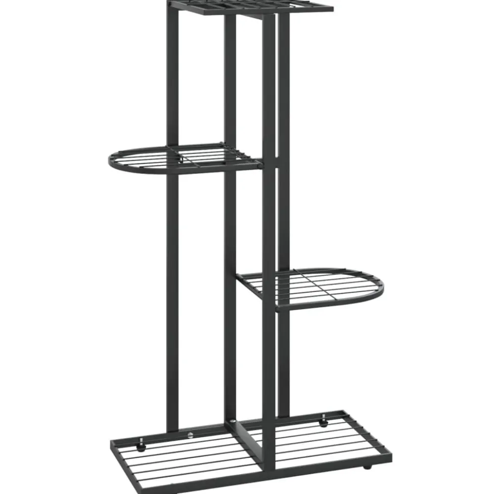 New FinePRICE 4-kerroksinen kukkateline 43x22x76 cm valkoinen metalli