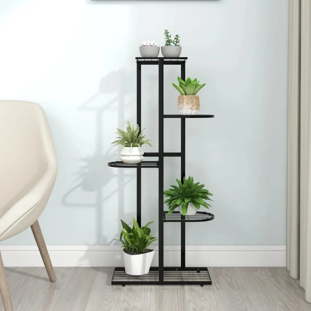 New FinePRICE 4-kerroksinen kukkateline 43x22x76 cm valkoinen metalli