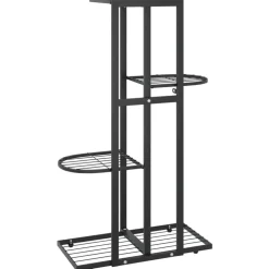 New FinePRICE 4-kerroksinen kukkateline 43x22x76 cm valkoinen metalli