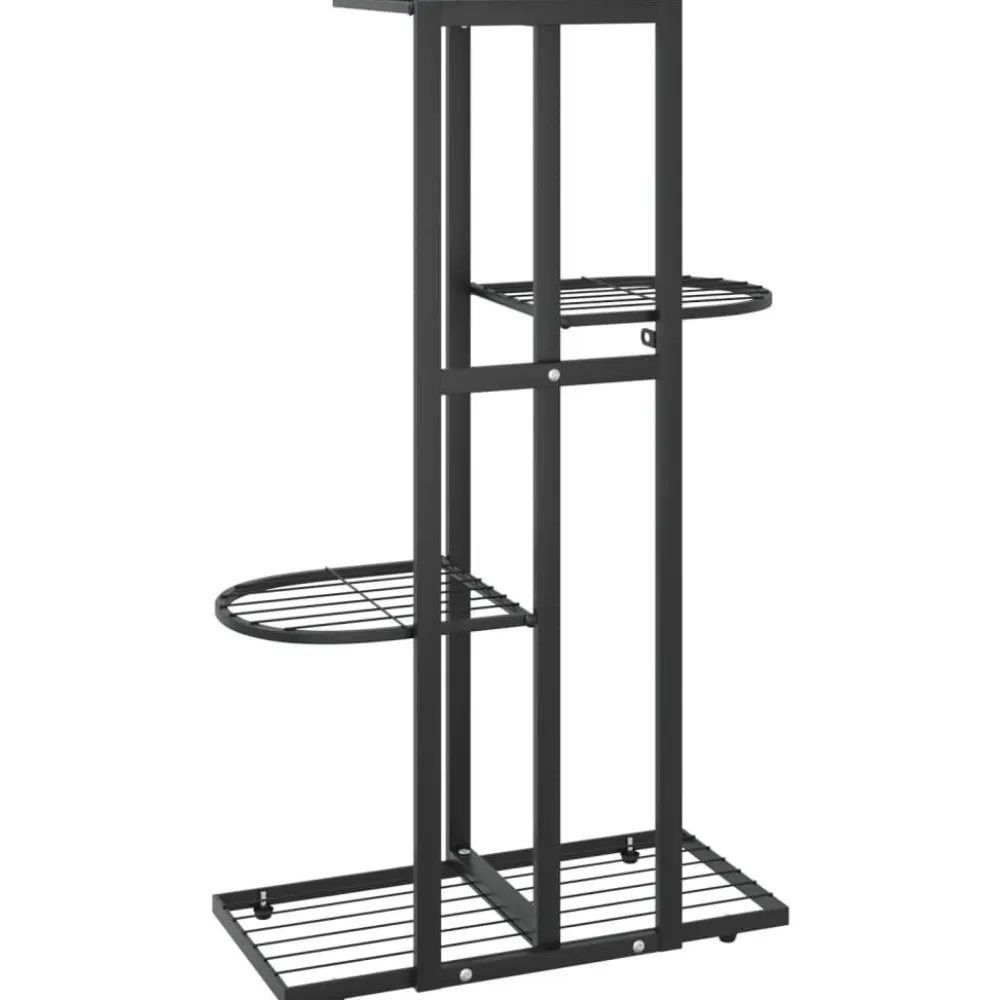 New FinePRICE 4-kerroksinen kukkateline 43x22x76 cm valkoinen metalli