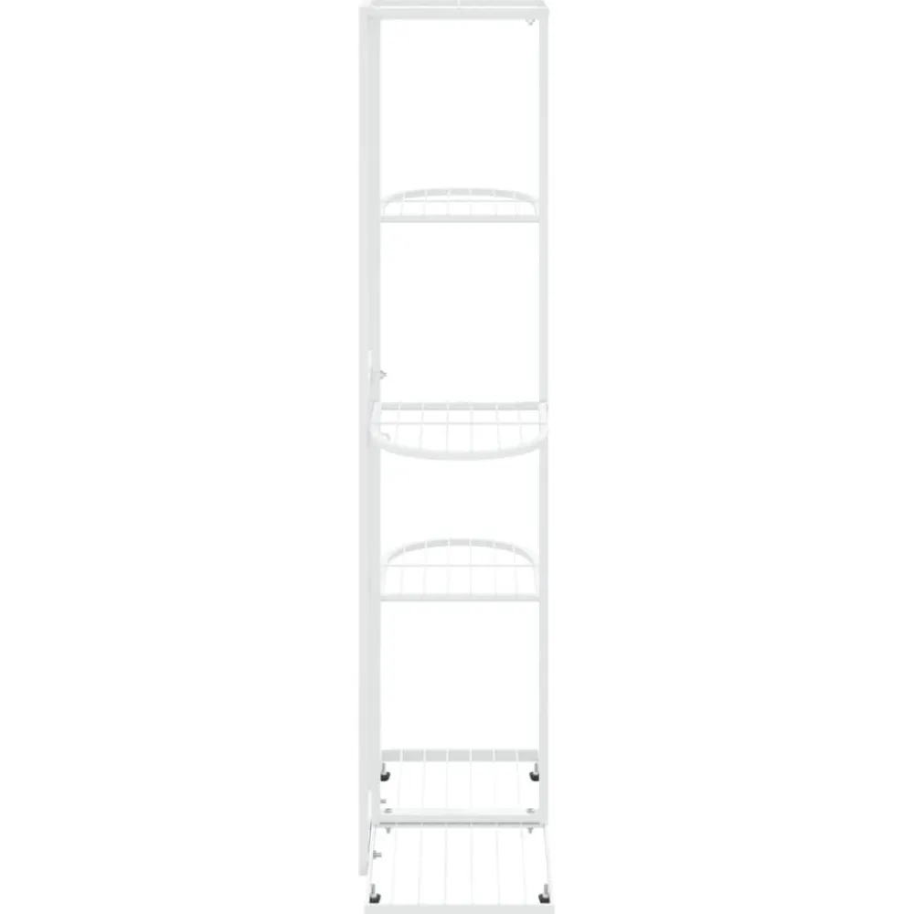 New FinePRICE 4-kerroksinen kukkateline 43x22x76 cm valkoinen metalli