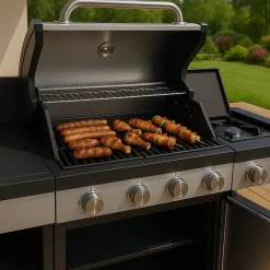 Online Dose Kesäkeittiö Barbeque 4 poltinta, sivukeitin, pesuallas, musta/teräs
