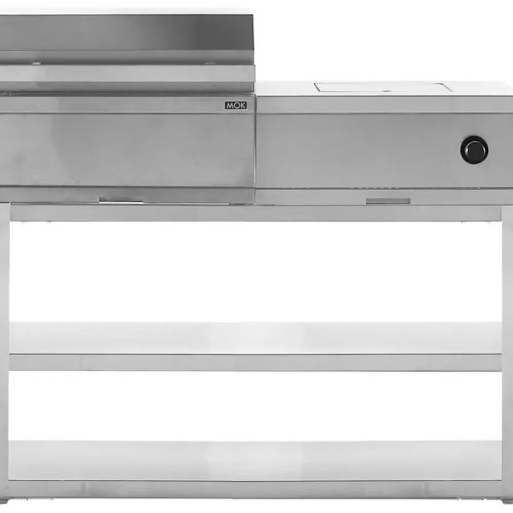 New Myoutdoorkitchen Kesäkeittiön hiiligrillimoduuli , sivukeittimellä, 120cm, ruostumaton teräs