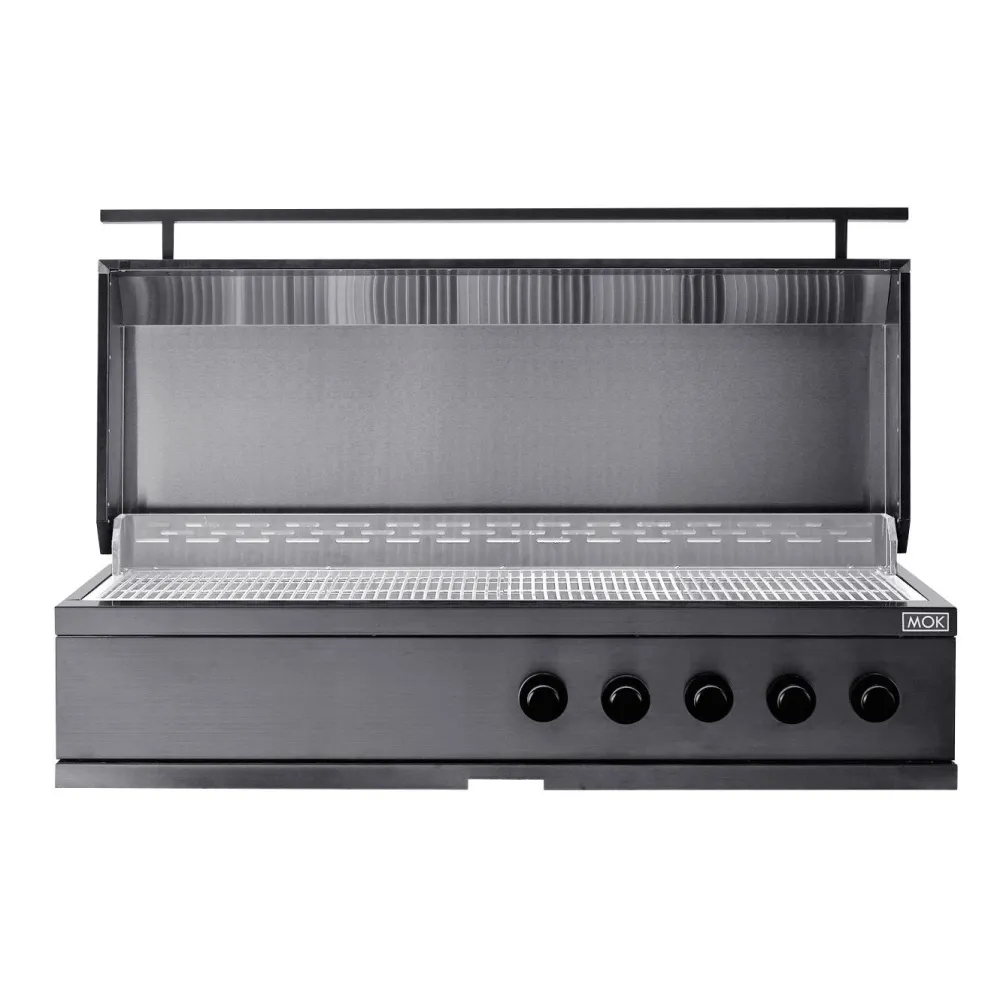 Myoutdoorkitchen Kesäkeittiön integroitava kaasugrilli Nordic Line Stainless, 5 poltinta, musta