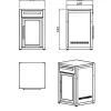 New Myoutdoorkitchen Kesäkeittiön jääkaappimoduuli , vapaasti seisova, ruostumaton teräs 63 l,