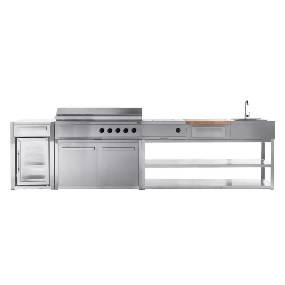 New Myoutdoorkitchen Kesäkeittiön jääkaappimoduuli , vapaasti seisova, ruostumaton teräs 63 l,