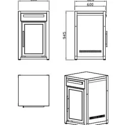 Discount Myoutdoorkitchen Kesäkeittiön jääkaappimoduuli Nordic l,ine Black, musta 63 l,