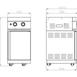 Hot Myoutdoorkitchen Kesäkeittiön kahden sivupolttimen moduuli Stainless Collection