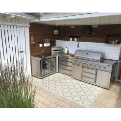 Myoutdoorkitchen Kesäkeittiön kaksiosainen jääkaappimoduuli Classic l,ine Stainless 126 l,