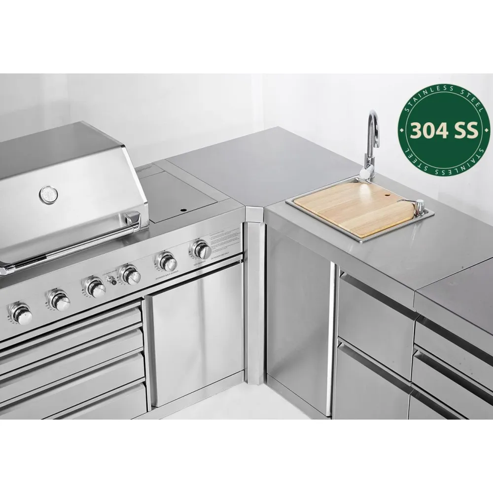 Discount Myoutdoorkitchen Kesäkeittiön kulmamoduuli Stainless Collection
