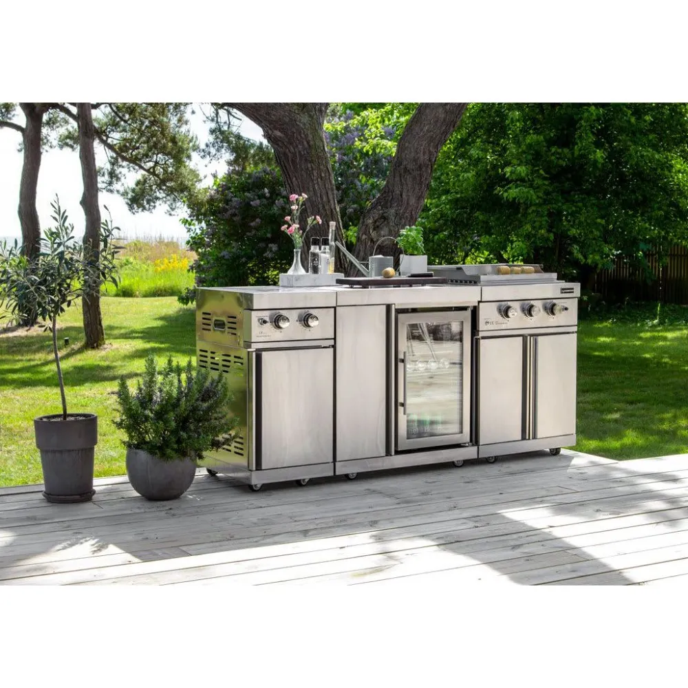 Best Myoutdoorkitchen Kesäkeittiön moduuli jääkaapilla ja säilytyskaapilla Classic l,ine Stainless, rst 63 l,