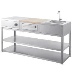 Clearance Myoutdoorkitchen Kesäkeittiön perusmoduuli 180 cm 3 moduulia ruostumaton teräs