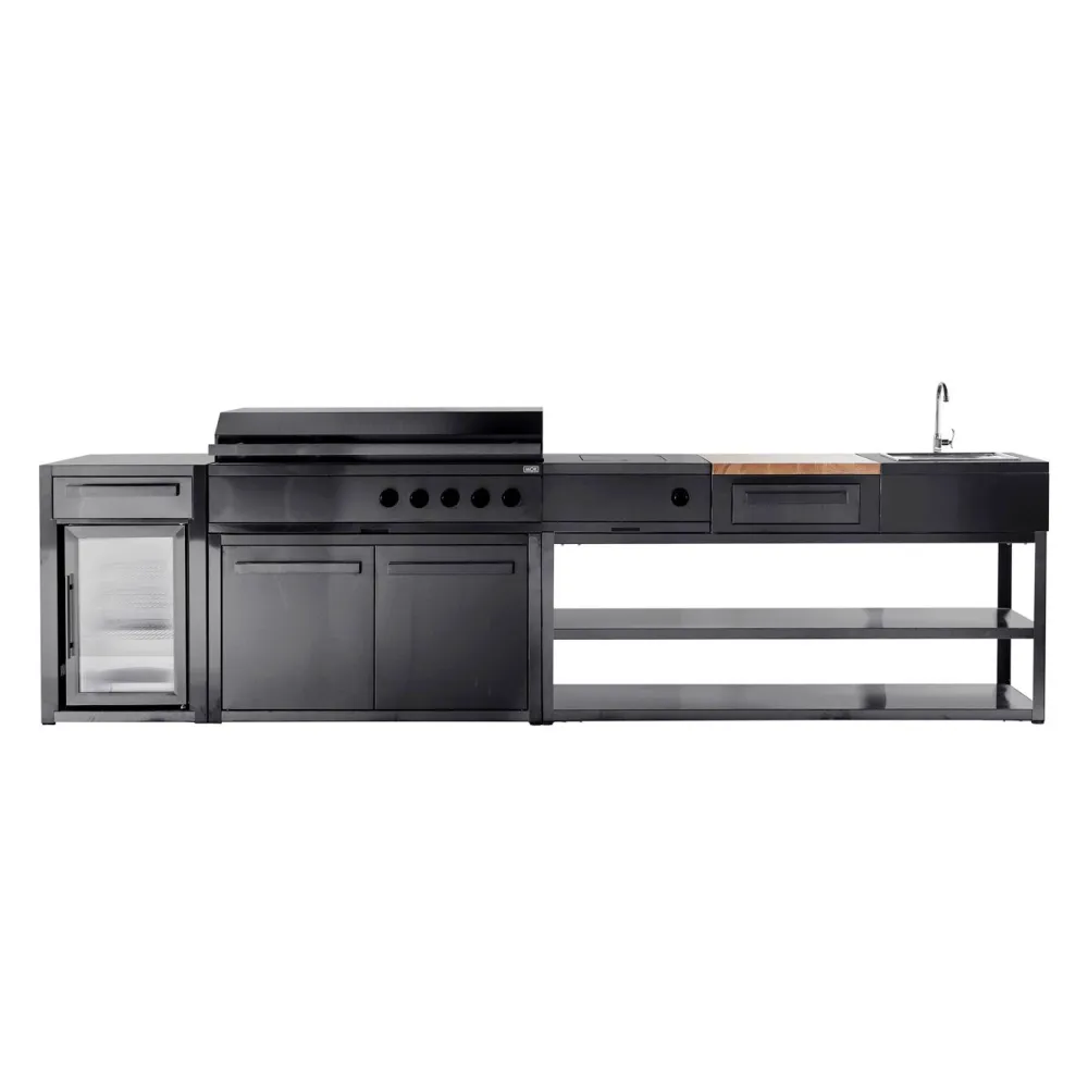 Sale Myoutdoorkitchen Kesäkeittiön perusmoduuli 180 cm 3 moduulia musta