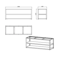Sale Myoutdoorkitchen Kesäkeittiön perusmoduuli 180 cm 3 moduulia musta