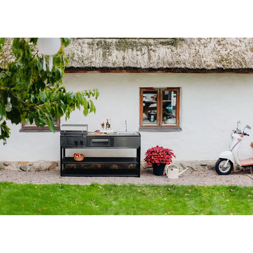 New Myoutdoorkitchen Kesäkeittiön säilytysmoduuli työtasolla Nordic Line Black