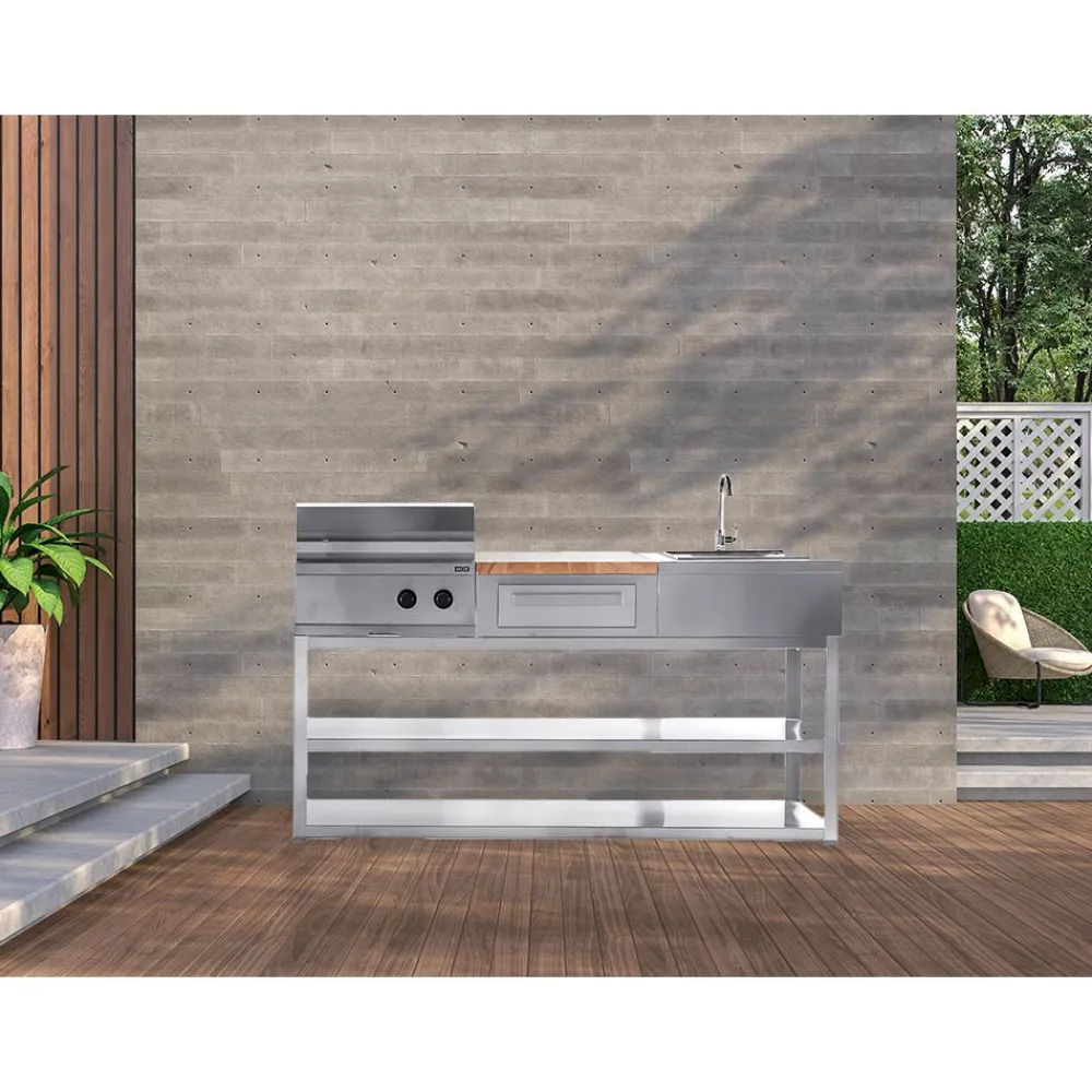 Hot Myoutdoorkitchen Kesäkeittiön tiskiallasmoduuli integroitava ruostumaton teräs