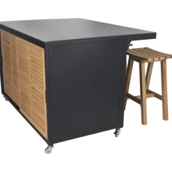 Brafab Kesäkeittiön työtasomoduuli Fornax, 140x74cm, musta/tiikki