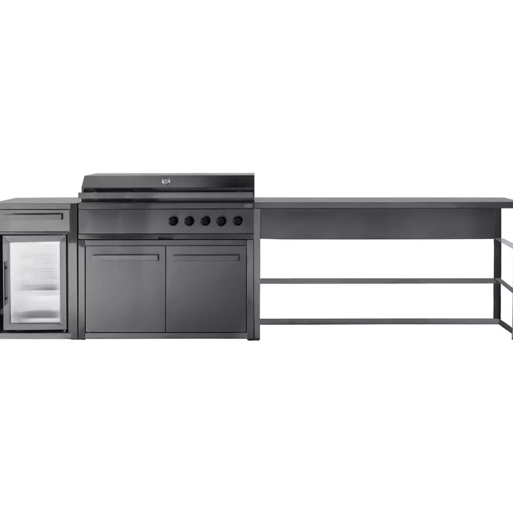 Myoutdoorkitchen Kesäkeittiön työtasomoduuli Nordic Line Black, 180cm