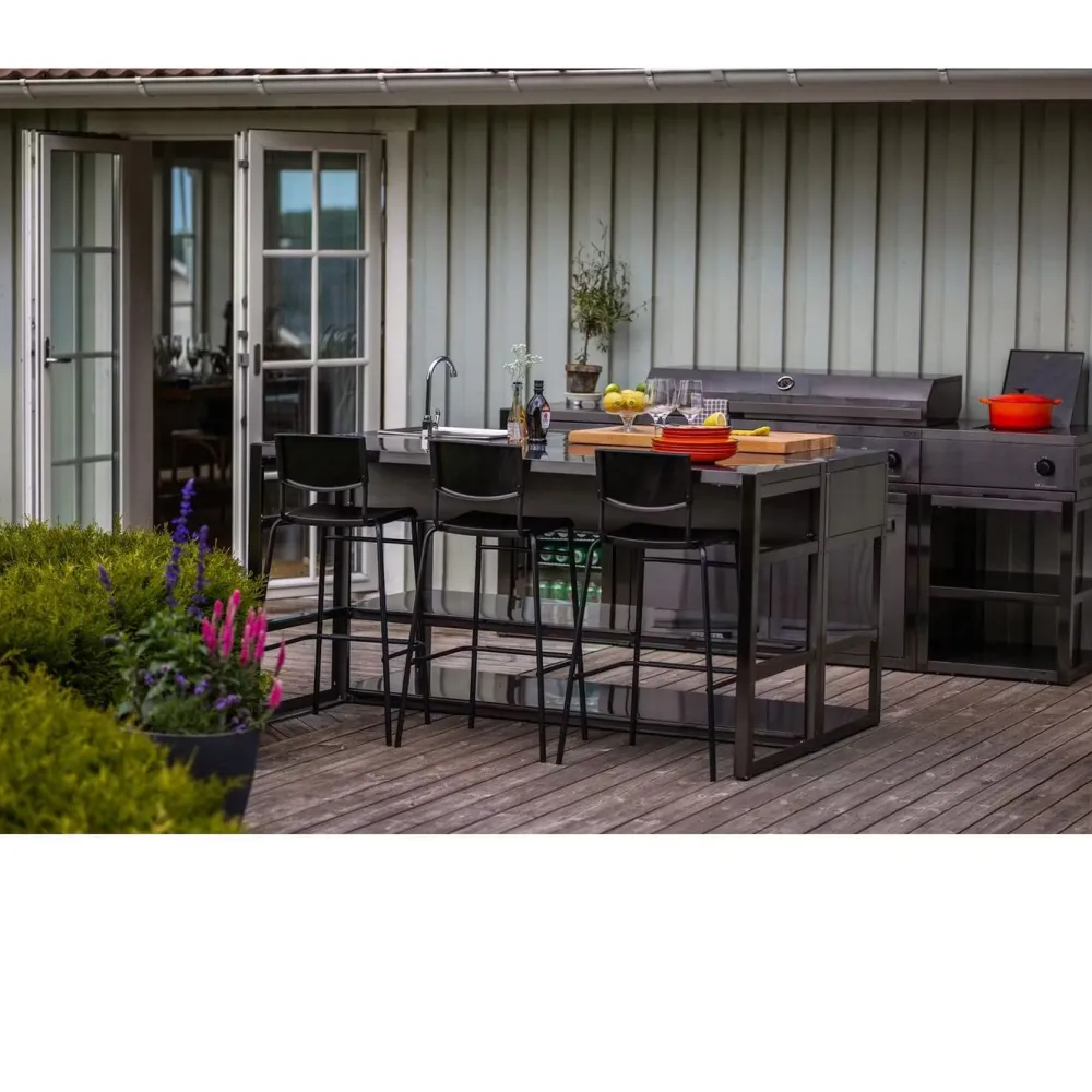 Myoutdoorkitchen Kesäkeittiön työtasomoduuli Nordic Line Black, 180cm